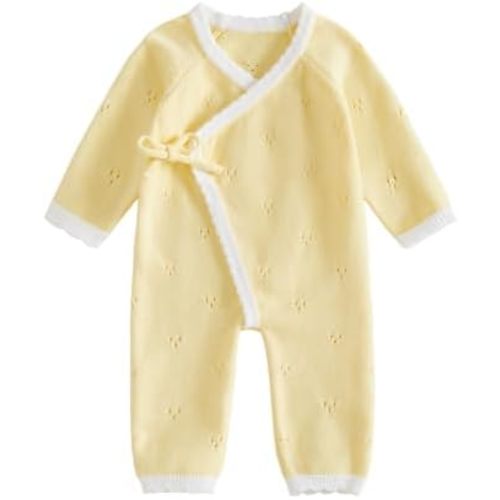 Kupretty Newborn Girl Outfit Baby Sweater Knit Romper Jumpsuit