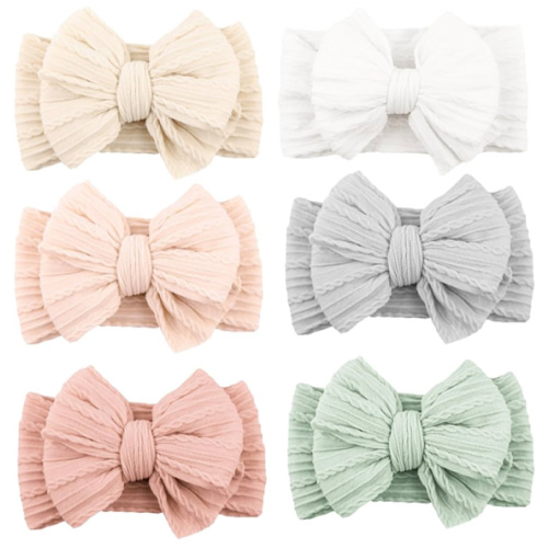 Niceye Handmade Baby Headbands Soft Stretchy Nylon Hair Bands with Bows for Newborn Infant Baby Toddler Girls