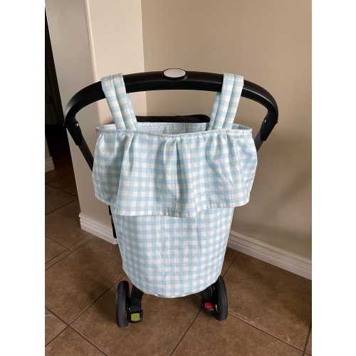 Ruffle Stoller Caddy Bag/ Removable Stroller Caddy/ Stroller Organizer Bag/Round Ruffle Stroller Bag