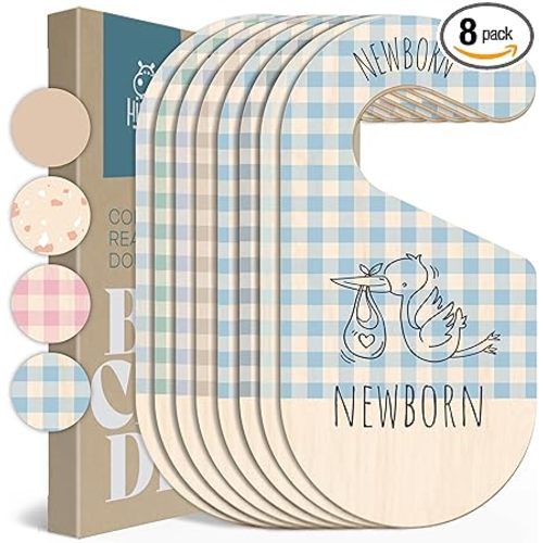 Baby Clothes Closet Dividers - Blue Gingham