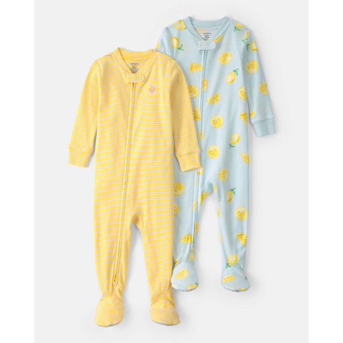 Baby 2-Pack Lemon Snug Fit 1-Piece Pajama - Yellow/Blue | Carter's