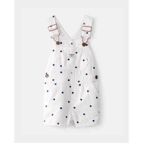 Baby Girl Polka Dot Shortall - White/Blue - OshKosh B'gosh | Carter's