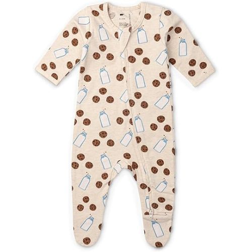 monica + andy Double Zipper One Piece, 100% Organic Baby Clothes for Girls & Boys, Unisex, Preemie, Newborn & Infant Sizes