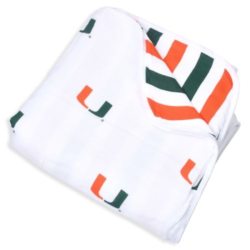 Miami Hurricanes Three Little Anchors Infant 47" x 47" Muslin 4-Layer Blanket
