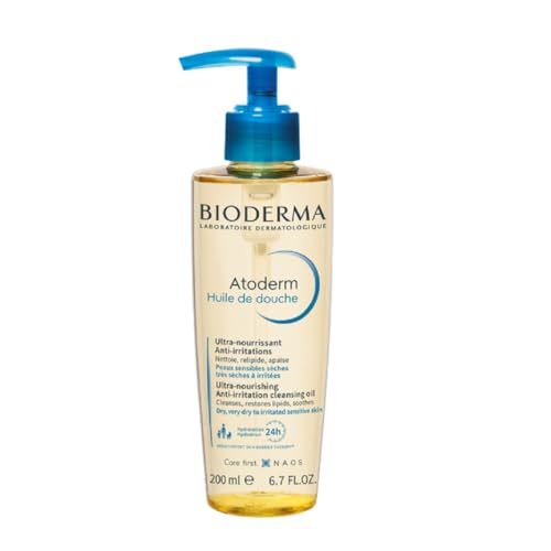 Bioderma Atoderm Shower Oil, Cleansing Oil For Face & Body, Nourishing Cleansing Oil For Dry to Atopic Sensitive Skin For Softer & Smooth Skin For Your Whole Family