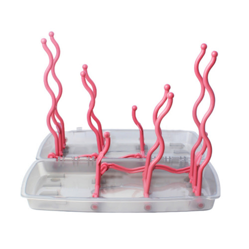 STRANDCHIC Pink Baby Bottle Drying Rack Multifunctional Feeding Bottle Storage Stand PP Material Durable Design