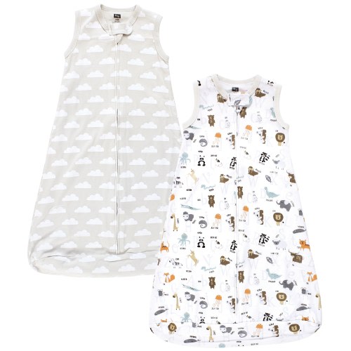Hudson Baby Unisex Baby Interlock Cotton Sleeveless Sleeping Bag, Alphabet Animals