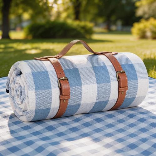 80”x 80” Picnic Blanket Extra Large, Waterproof and Foldable Beach Blanket, 3-Layer Outdoor Blanket for 6 to 8 Adults, for Camping, Park, Beach, Grass, Indoors…