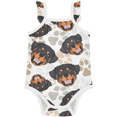 Baby Girls' Bodysuit Cotton Sleeveless Ruffle Newborn Clothes Outfit