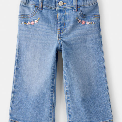 Blue Baby Girl Denim Wide-Leg Jeans - Blue | Carter’s Oshkosh Canada