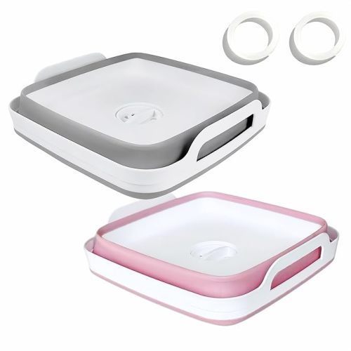 2.4Gal Collapsible Dish Basin with Drain Plug, Baby Bottle Wash Basin