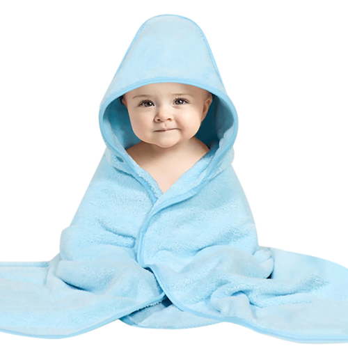 Zhuashum Hooded Bath Towel For Baby Boys Girls Cartoon Bathrobe Coral Towel Shower 31.5 X 31.5 Inches Soft Wearblue