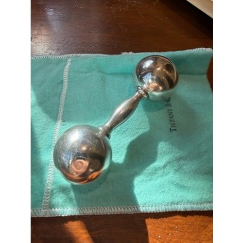 Tiffany & Co Sterling Silver 925 Baby Rattle – Classic Barbell Style