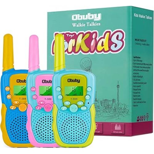 Walkie Talkies for Kids - 22 Channels 2 Way Radio with Backlit LCD Flashlight, 3 KM Range - Gift Toys for Age 3 and Up, Boys and Girls - Hiking, Camping