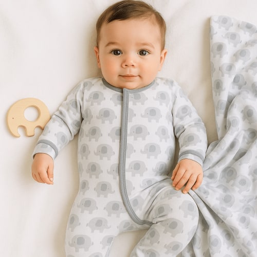Baby Shower Gifts - Magnolia Baby Grey Elephant Gift Set - Pima Cotton