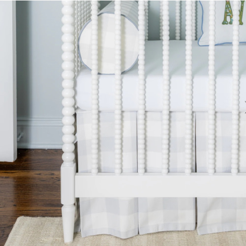 Pleated Check Crib Skirt