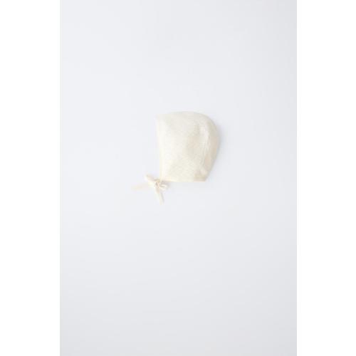 COTTON AND SILK KNIT BONNET - Ecru | ZARA United States