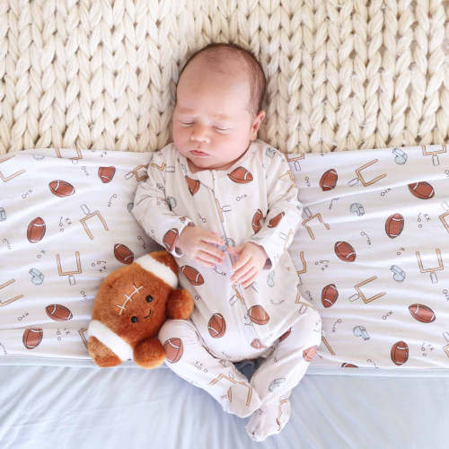 Tiny Touchdowns Zipper Footie | Neutral