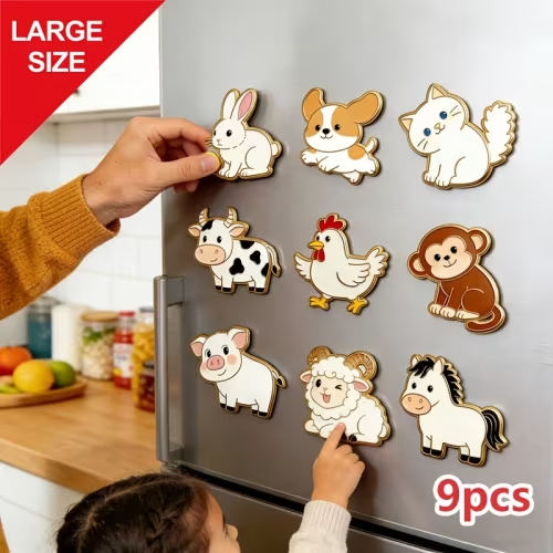 9pcs large cartoon farm animal dishwasher magnets cute set - Temu