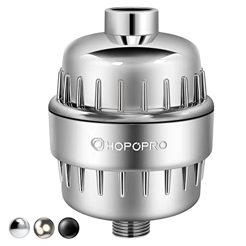 HOPOPRO 18-Stage Shower Head Filter, NBC News Recommended Brand, High Output Universal Shower Water Filter Hard Water Filter Water Softener Showerhead Filter Remove Chlorine for Better Skin & Hair