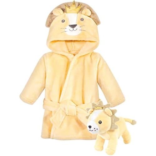 Hudson Baby unisex-baby Plush Bathrobe and Toy Set