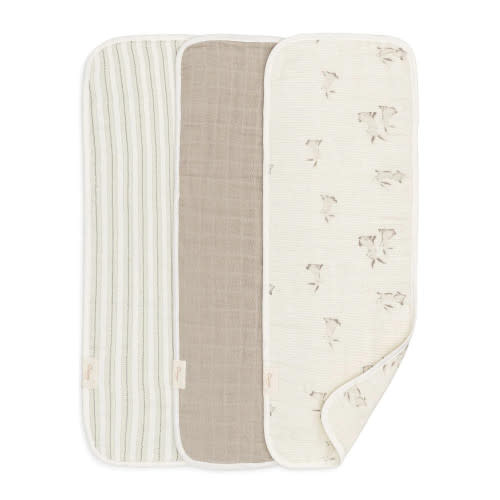 Crane Baby Organic Cotton Burp Cloths 3pk