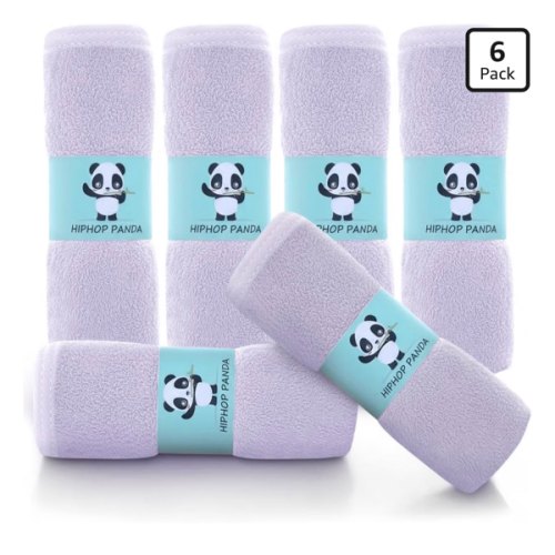 HIPHOP PANDA Ultra Soft Baby Washcloths, 2-Layer Absorbent Wash Cloths