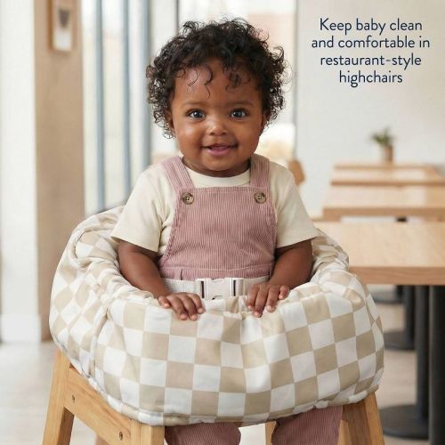 Itzy Ritzy Shopping Cart and High Chair Cover - Taupe Checkerboard