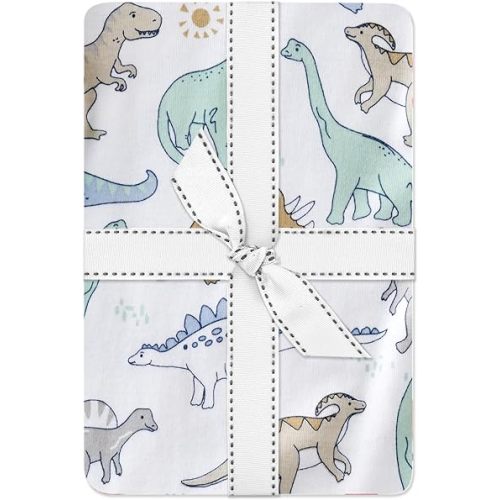 Butterblu Frankie Fitted Crib Sheet 100% Organic Cotton for Baby & Toddler Mattress, Breathable for Boys & Girls, Rawr-Some, One Size