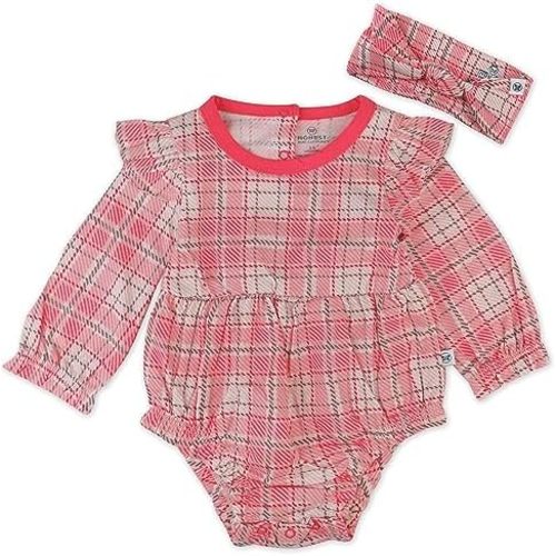 HonestBaby Bubble Romper and Headband Set Organic Cotton for Infant Baby and Toddler Boys, Girls, Unisex