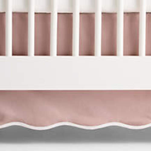 Scallop Classic Rose Organic Cotton Crib Skirt