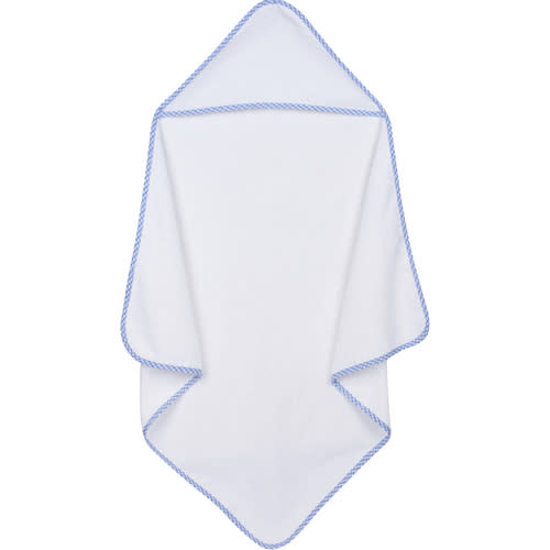 Blank Infant Hooded Towel with Gingham Trim