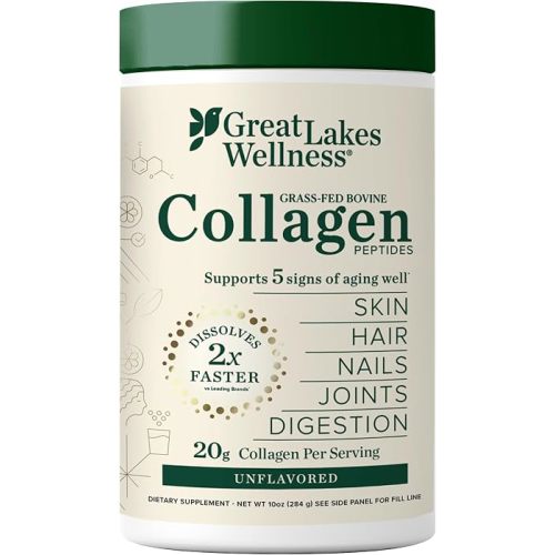 Great Lakes Wellness Collagen Peptides Powder, Unflavored, 16 oz