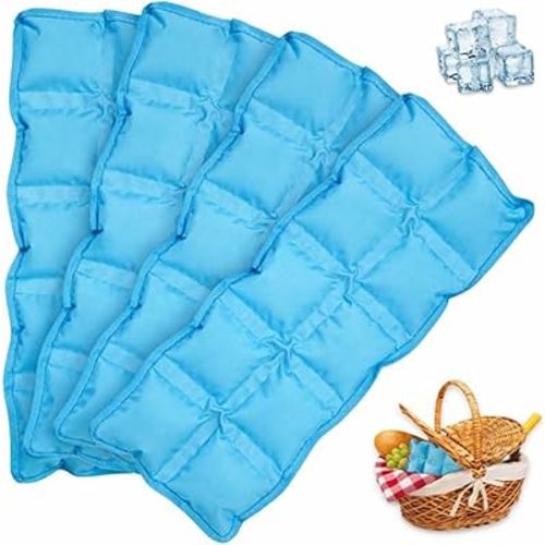 Ice Packs for Lunch Boxes Flexible - Reusable Slim Cooler Ice Packs 10” x 4” Long-Lasting Soft Freezer Packs for Lunch Bags, Coolers, Travel, Therapy & Camping, Food Safe Gel Cold Packs