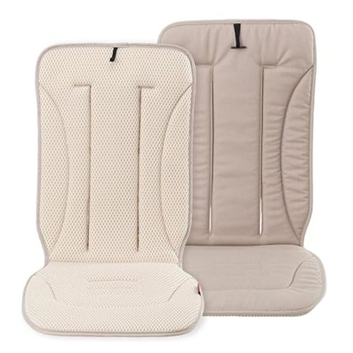Momcozy Reversible Stroller Seat Liner, Water-Resistant & Easy Clean Side, Breathable & Comfortable Mesh Side, Universal 3-Hole Adjustable Design, All-Season Cushion Pad for Strollers, Carriages