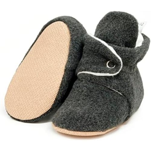 Ella Bonna Fleece Baby Booties, Warm Organic Infant Booties