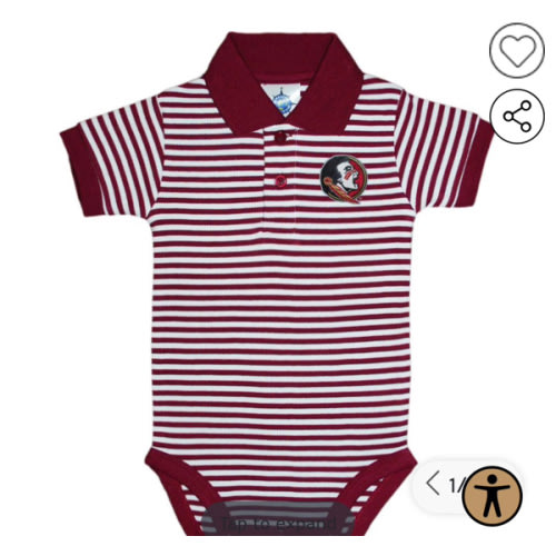 FSU | Florida State Infant Striped Polo Bodysuit | Alumni Hall