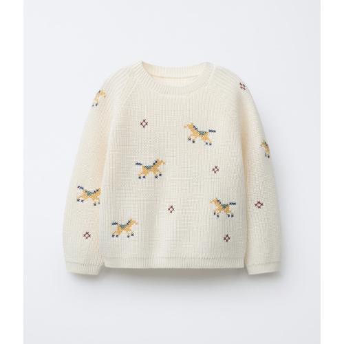 Zara Knit Cross Stitch Sweater
