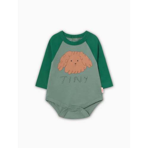 Curly Dog Graphic Bodysuit in Green
