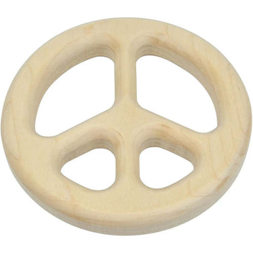 Peace Sign Baby Teether | Natural | Made in the USA