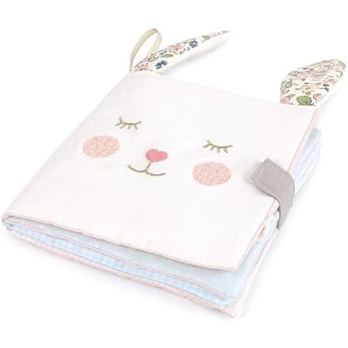 MON AMI Bunny & Friends Soft Baby Book – 6" Sensory Crinkle Cloth Book for Babies & Toddlers with 3D Bunny Ears, Velcro Closure, Interactive Learning Toy, Newborn Shower Gift, Travel-Friendly