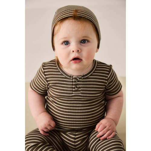 Organic Cotton Modal Darcy Rib Tee Bodysuit - Bear/Cassava – Jamie Kay USA