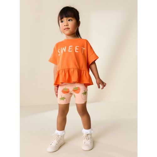 Orange Strawberry Short Sleeve Top and Shorts Set (3mths-7yrs)