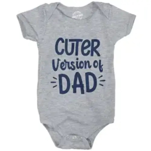 Cuter Version Of Dad Baby Bodysuit Funny Son Family Boy Graphic Novelty Jumper Funny Baby Onesies Funny Sarcastic Onesie Novelty Onesie Light Grey - TikTok Shop