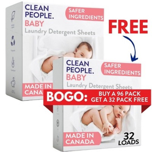 Clean People Laundry Detergent Sheets - Laundry Soap - Ultra Concentrated, Recyclable Packaging, Stain Fighting