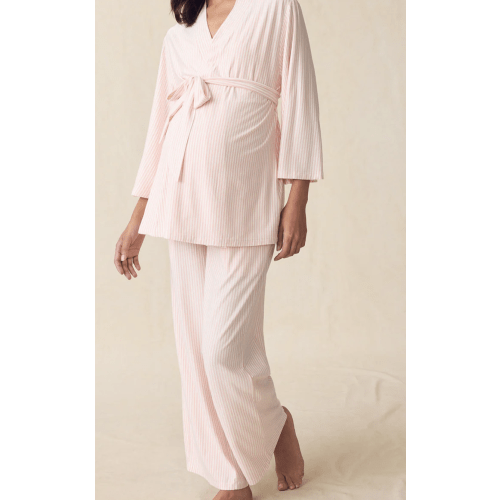 LAKE | DreamModal™ Pajamas | Fog Maternity Kimono Bundle, pink, size M