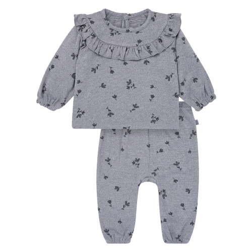 Modern Moments by Gerber Baby Girl Hacci Outfit Set With Ruffle, 2-Piece, Sizes 0/3 Months -24 Months