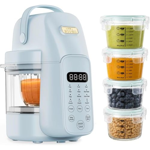 SosekiBaby Tutto Baby Food Maker(Blue) & Baby Food Storage Containers Set