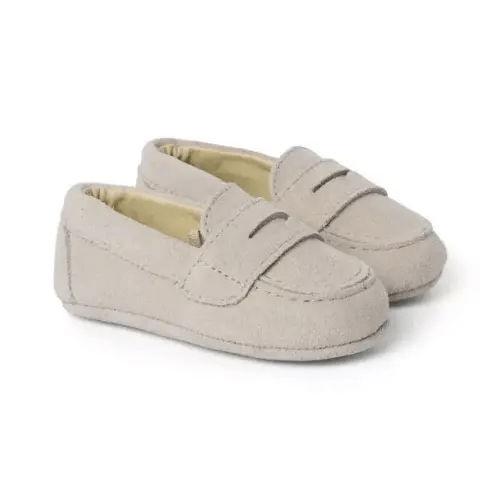 Baby Tan Baby Suede Penny Loafer by Janie and Jack