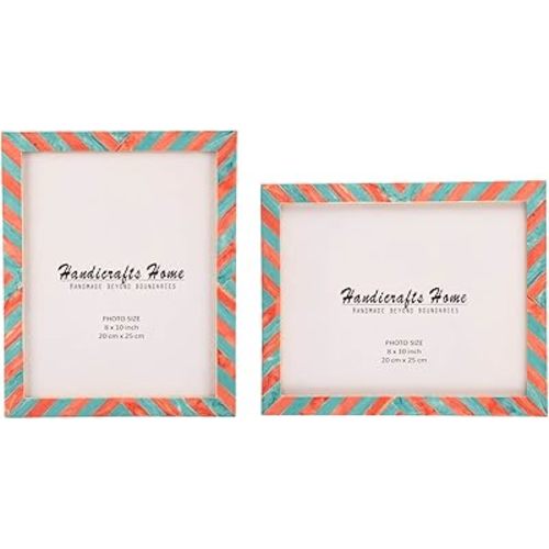 Handicrafts Home 8x10 Picture Frames Pack of 2 - Candy Cane Collection Handcrafted Photo Frames, Perfect for Wall & Tabletop Display, Ideal Home Decor Gift